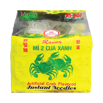 Instant Ramen Noodles Artificial Green Crab Flavor