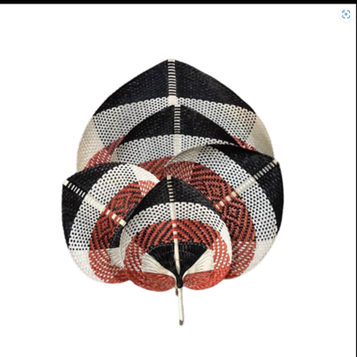 Woven Bamboo Hand Fan Wall Hanging Decor Set