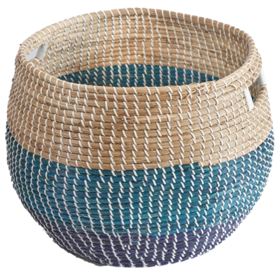 Colored Round Woven Seagrass  Storage Basket