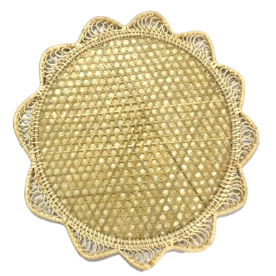 Flower Bamboo  Rattan Placemat (3 Layers)
