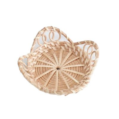Flower Woven Wicker Rattan Coaster, Cup Mat