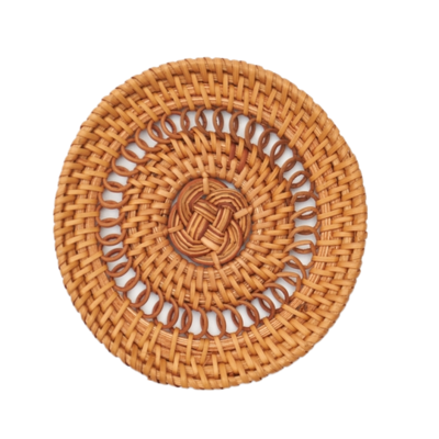 Round Wicker Rattan Coaster, Cup Mat