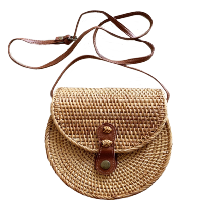 Wicker Woven Rattan Fashion Crossbody Bag